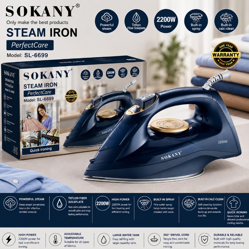 SOKANY PerfectCare Steam Iron SL-6699