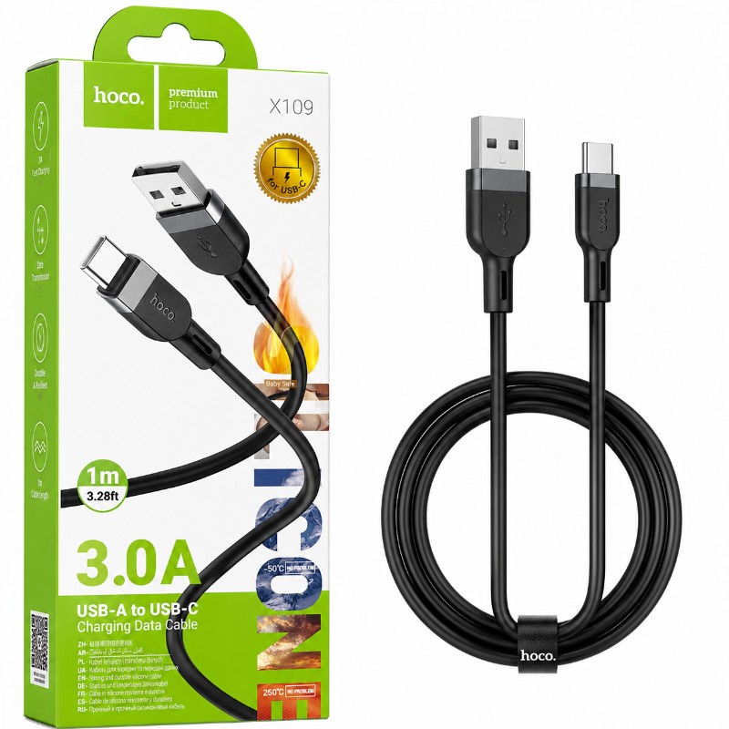 Hoco X109 USB-A to USB-C Charging Data Cable (1 Meter)