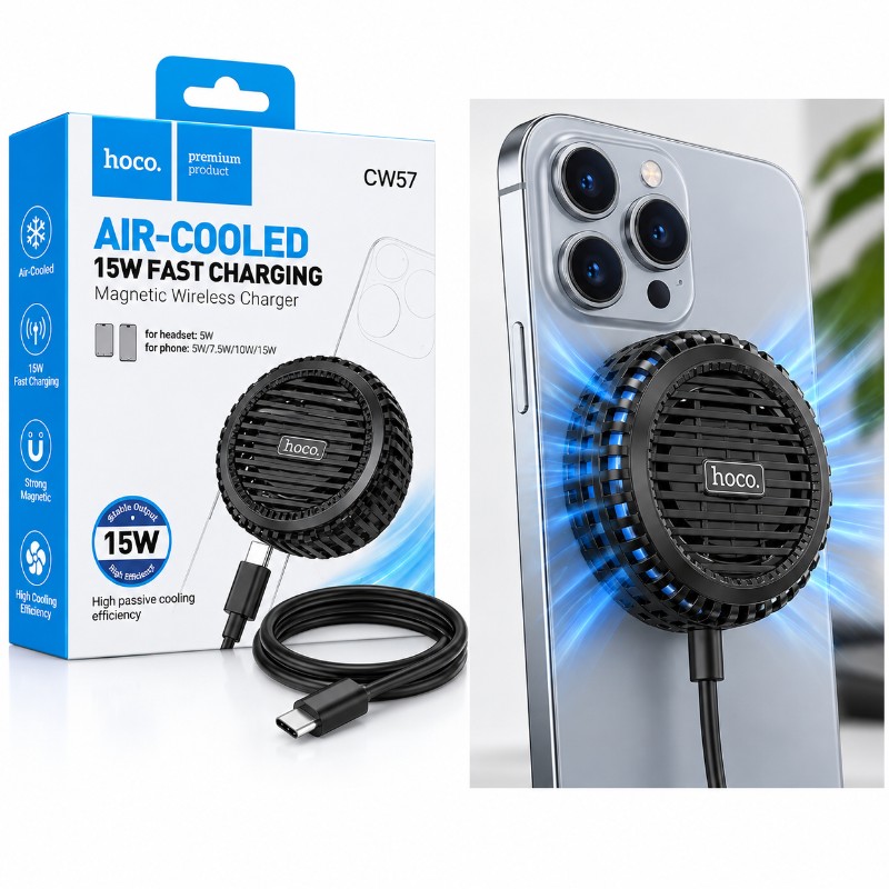 Air-Cooled Magnetic Wireless Charger Hoco CW57