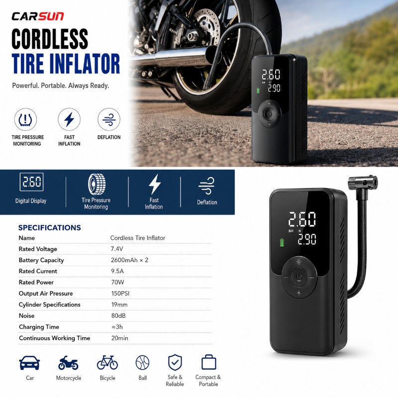 CaRSun Cordless Tire Inflator