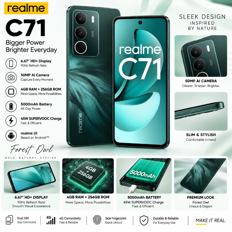 realme C71 Dual Sim 4/256 Forest Owl