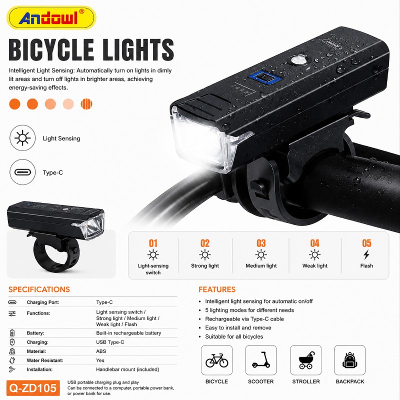 Andowl Q-ZD105 Bicycle Light