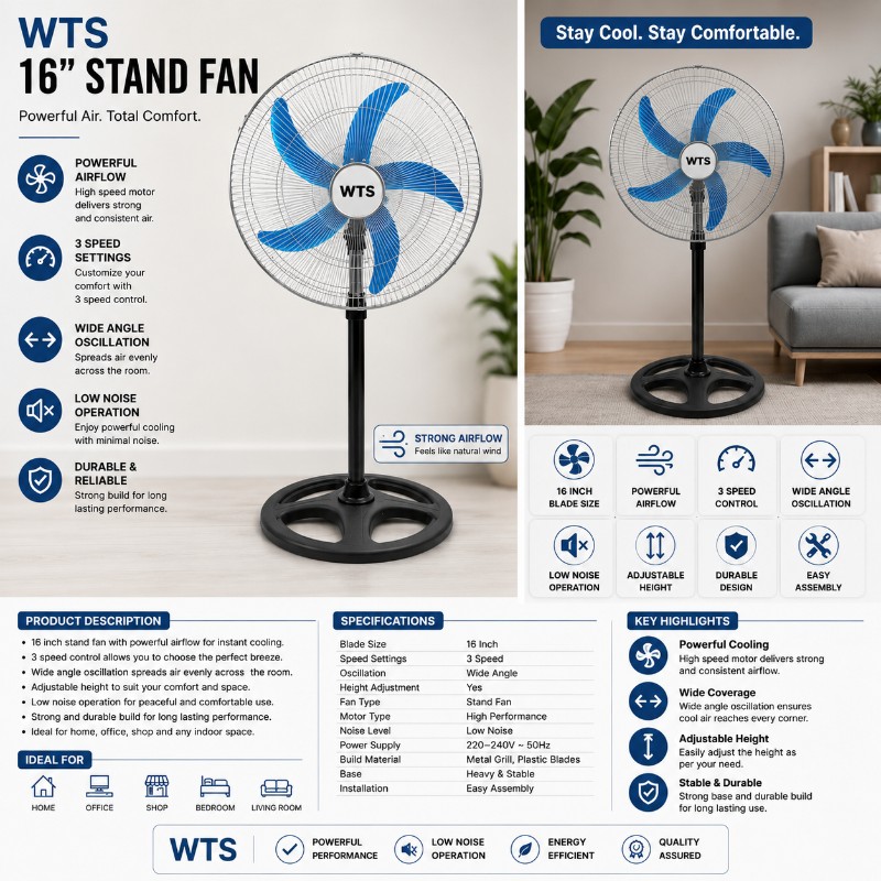 WTS 16" Stand Fan