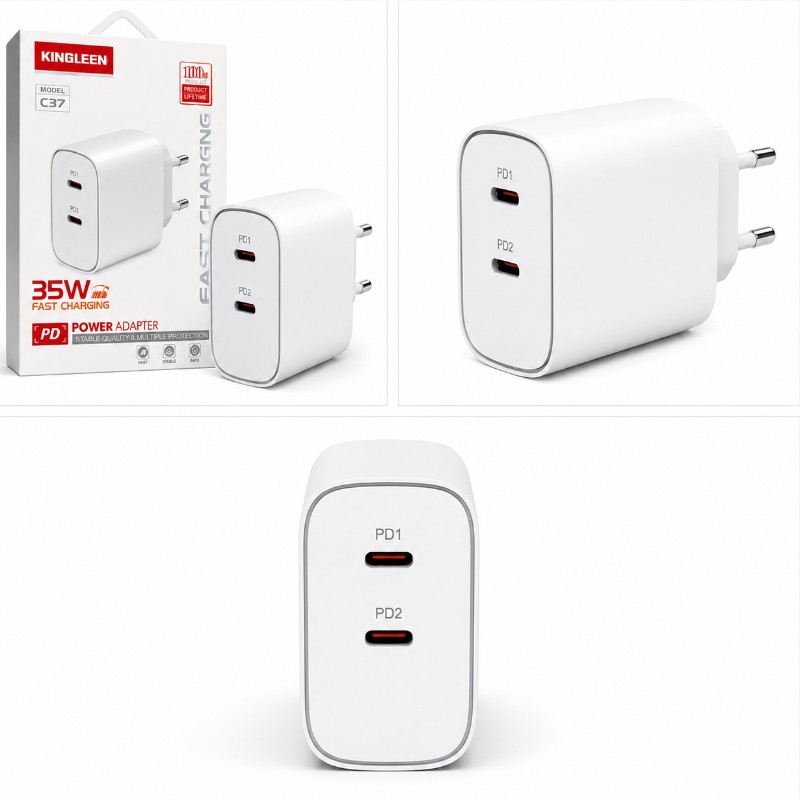 KINGLEEN C37 35W Dual USB-C Fast Charger