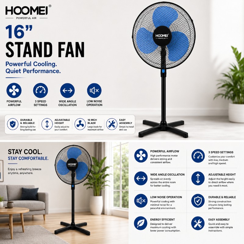 HOOMEI 16" Stand Fan